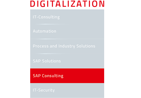 english version of a listing of digitalization highlighting "SAP Consulting".
