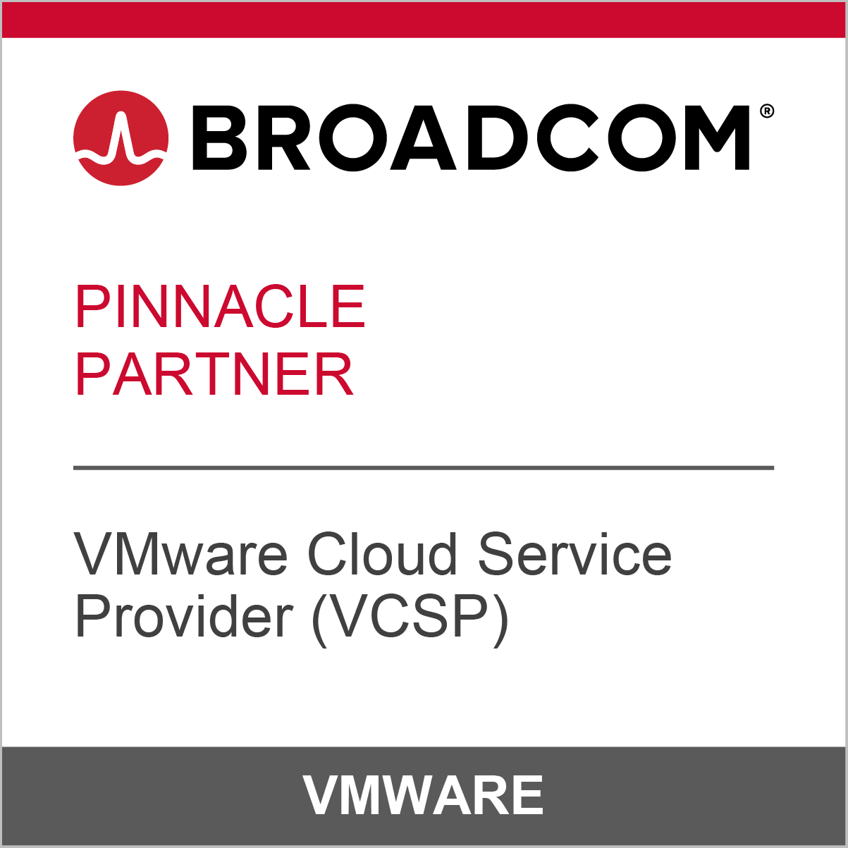 Logo Broadcom Pinnacle Partner – VMware Cloud Service Provider (VCSP)