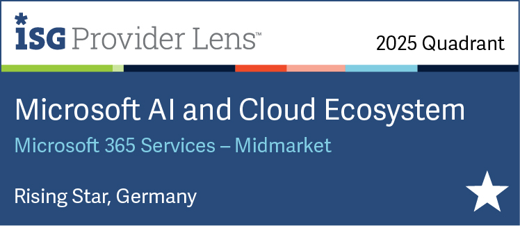 ISG Provider Lens 2025 Auszeichnung: DATAGROUP als Rising Star in Deutschland im Bereich Microsoft 365 Services – Midmarket.