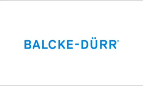 Logo Balcke-Dürr: Blaue versale Schrift auf weißem Hintergrund.