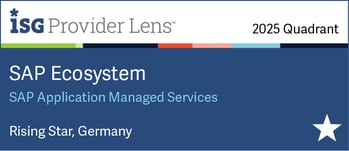 ISG Provider Lens 2025 Auszeichnung: DATAGROUP als Rising Star in Deutschland im Bereich SAP Application Managed Services.