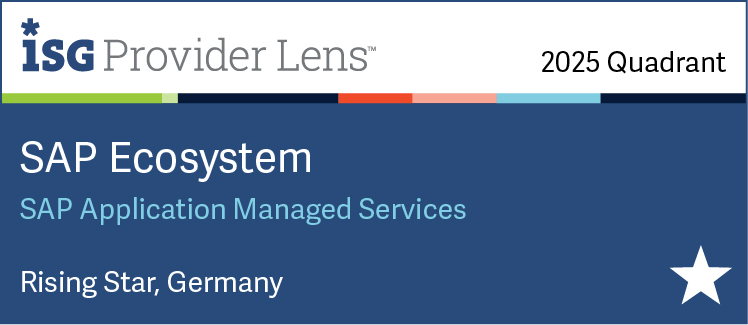 ISG Provider Lens 2025 Auszeichnung: DATAGROUP als Rising Star in Deutschland im Bereich SAP Application Managed Services.