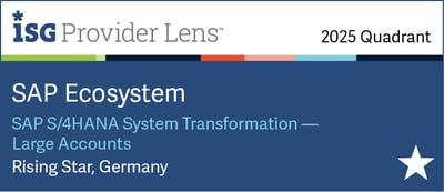 ISG Provider Lens 2025 Auszeichnung: DATAGROUP als Rising Star in Deutschland im Bereich SAP S/4HANA System Transformation – Large Accounts.
