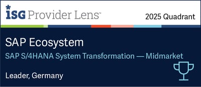 ISG Provider Lens 2025 Auszeichnung: DATAGROUP als Leader in Deutschland im Bereich SAP S/4HANA System Transformation – Midmarket.