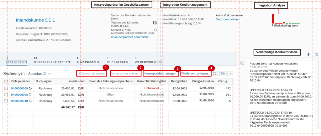 Übersicht der SAP FSCM Module in SAP am Beispiel eines fiktiven Inlandskunden